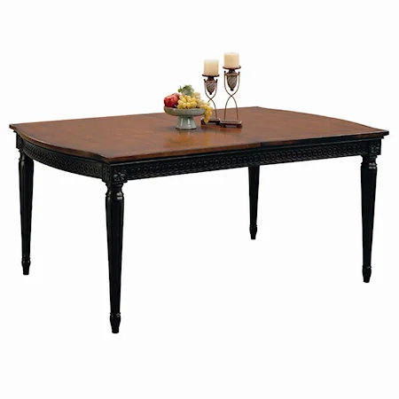 Two-Tone Chesapeake Formal Dining Leg Table with 2 Extension Leaves